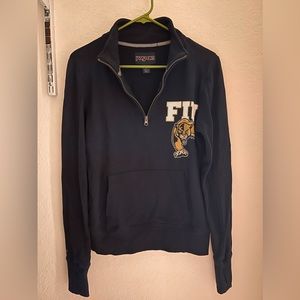 FIU Zip Pullover With Thumb Holes Jansport Navy Blue Size Small